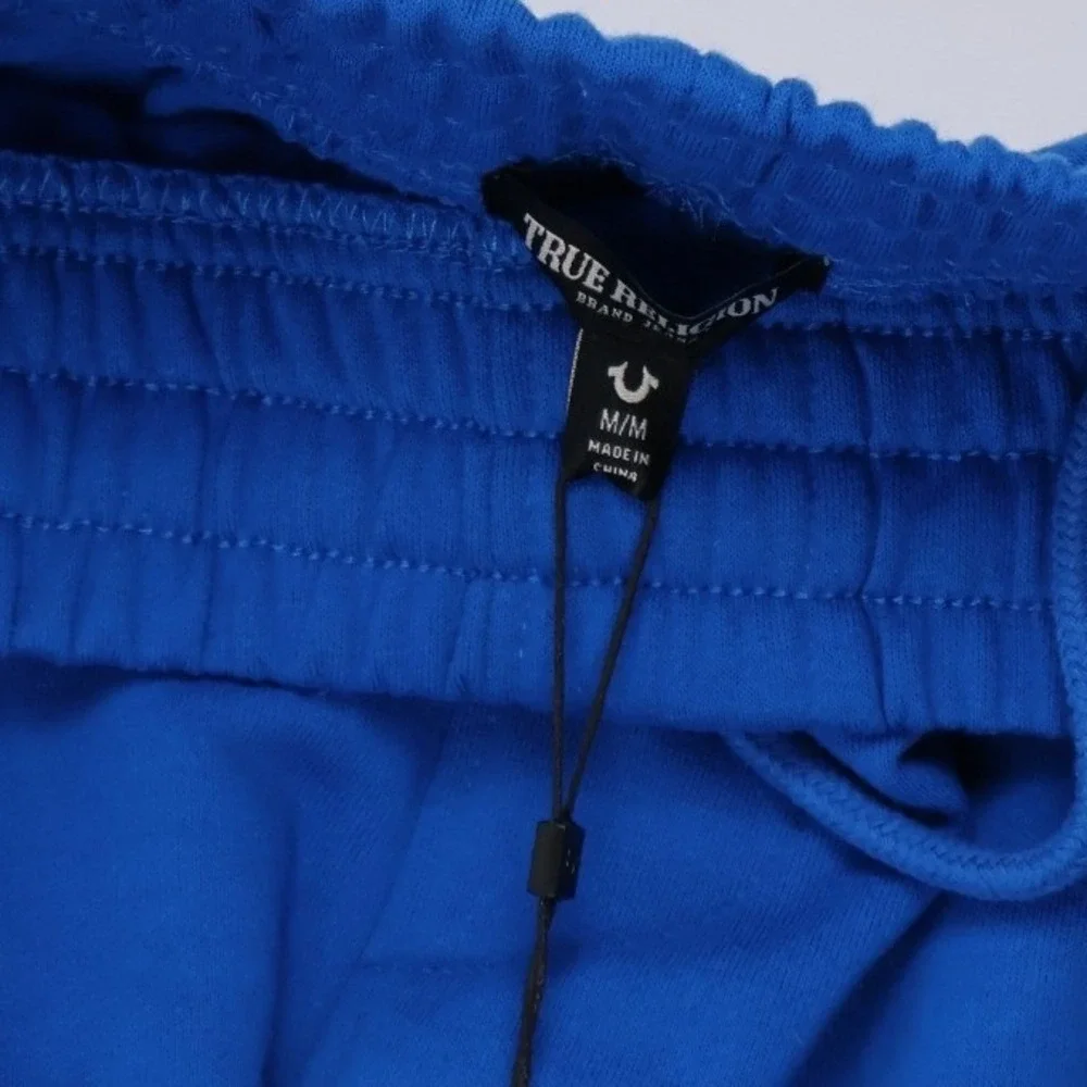True Religion Joggers Diagonal TR Imperial Blue Solid Medium NEW $114